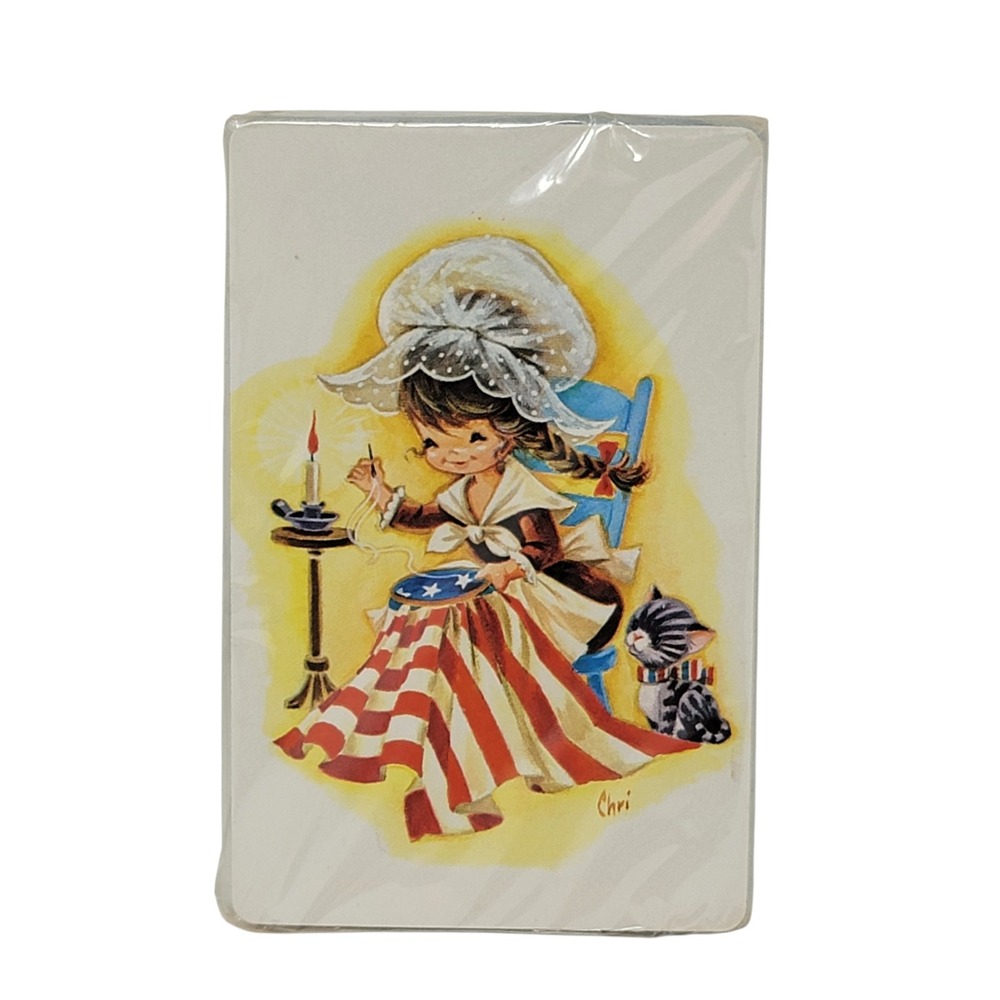 VTG Stardust‎ Pinochle Cards Betsy Ross Chri Sealed Nu-Vue USA Patriotic